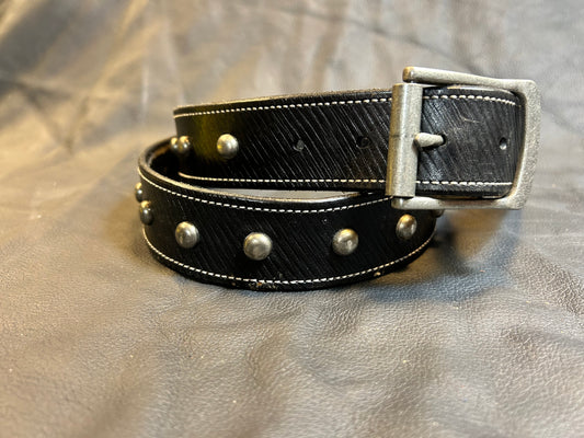 Black Leather Rockstar Belt #3