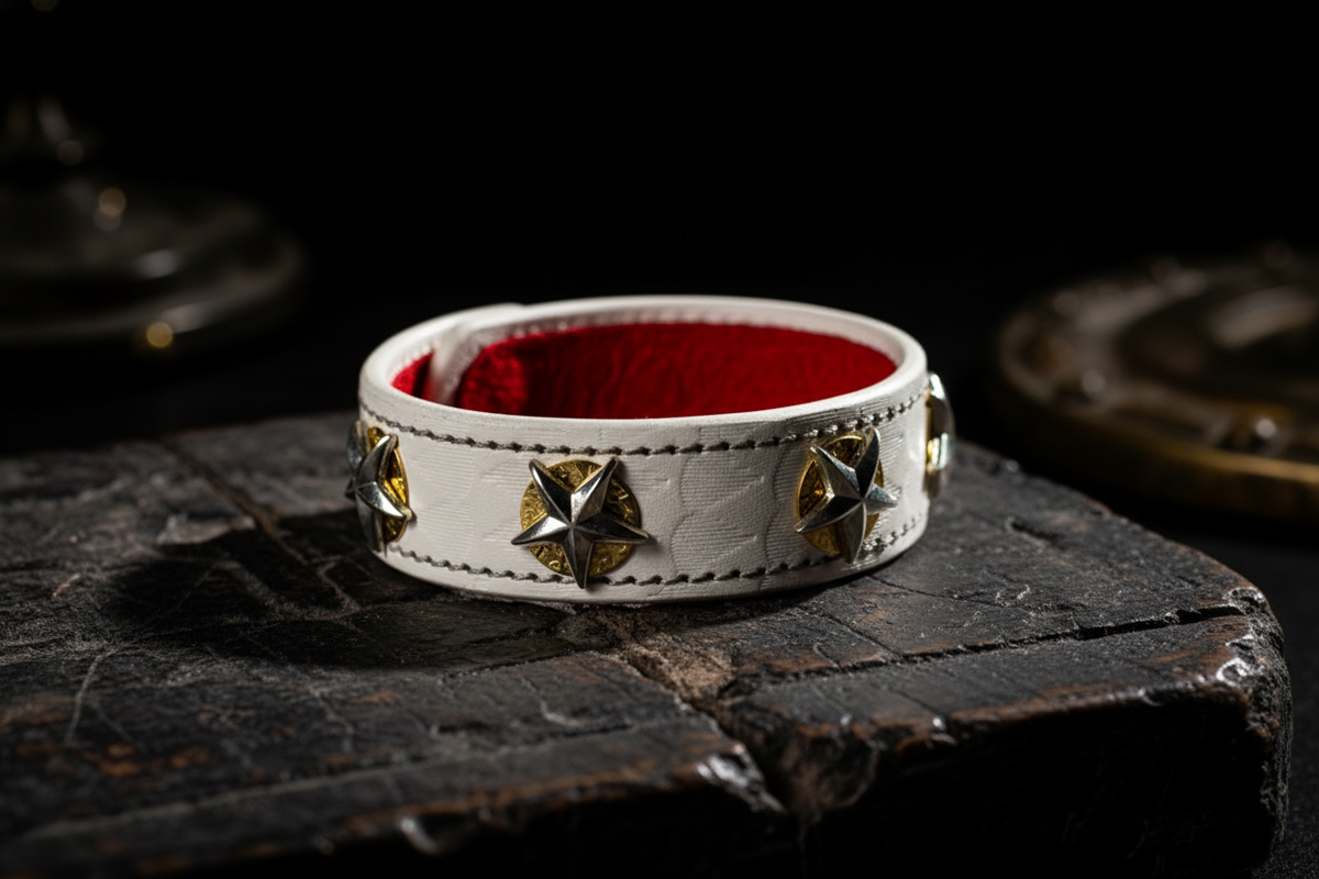 The Aristocrat White Leather Bracelet