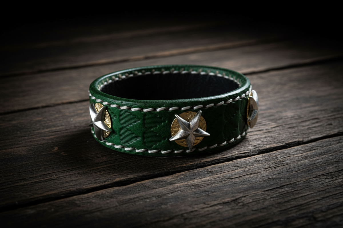 The Aristocrat Light Green Leather Bracelet Lifestyle
