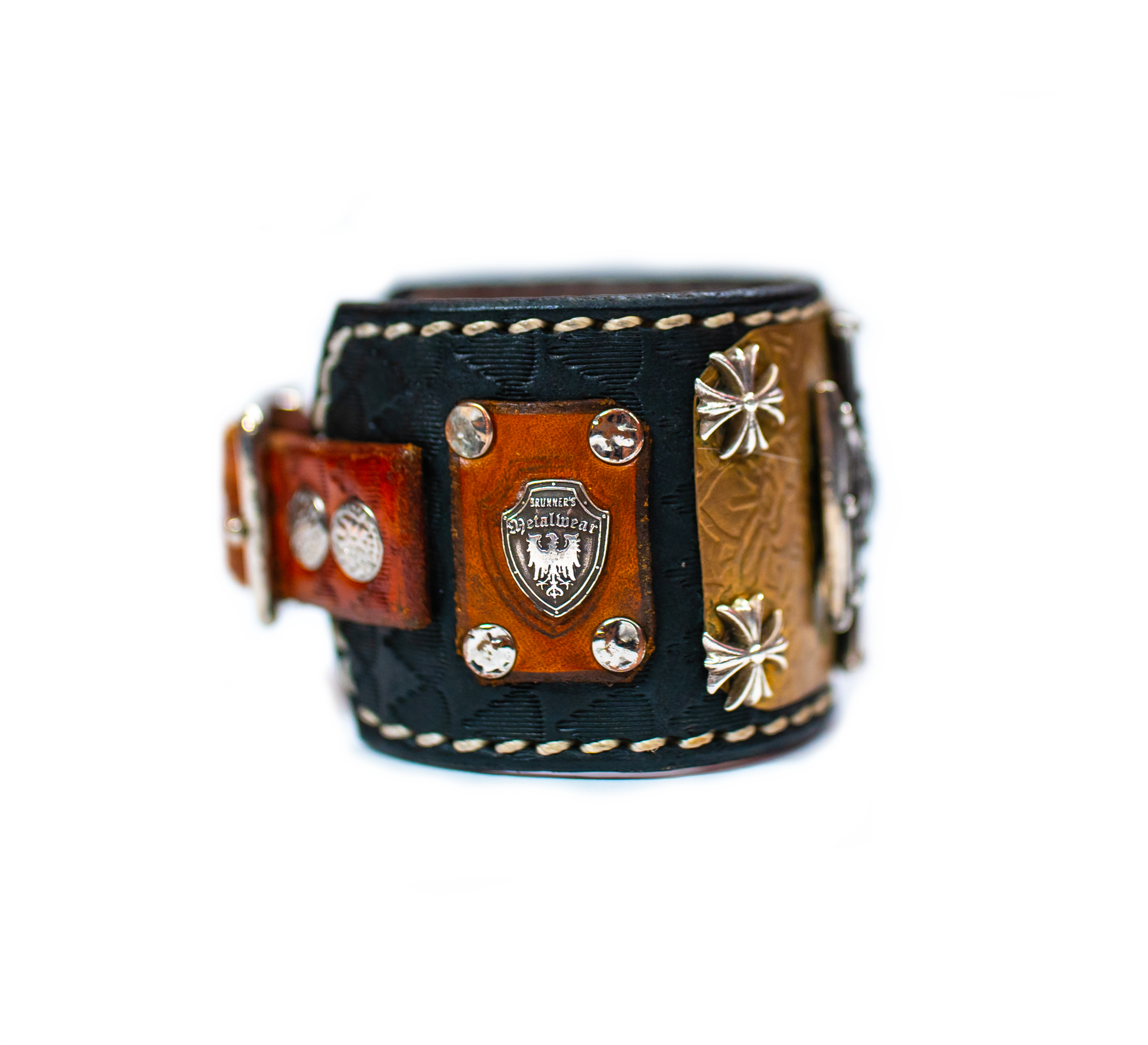 The Bishop sterling silver bracelet label side
