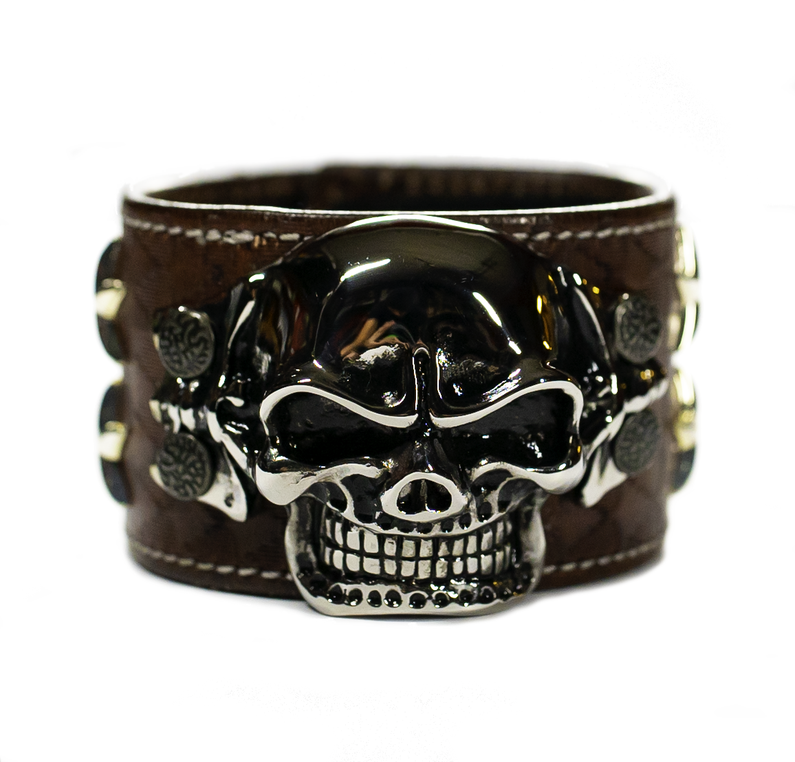 The Big Skull Dark Brown Leather