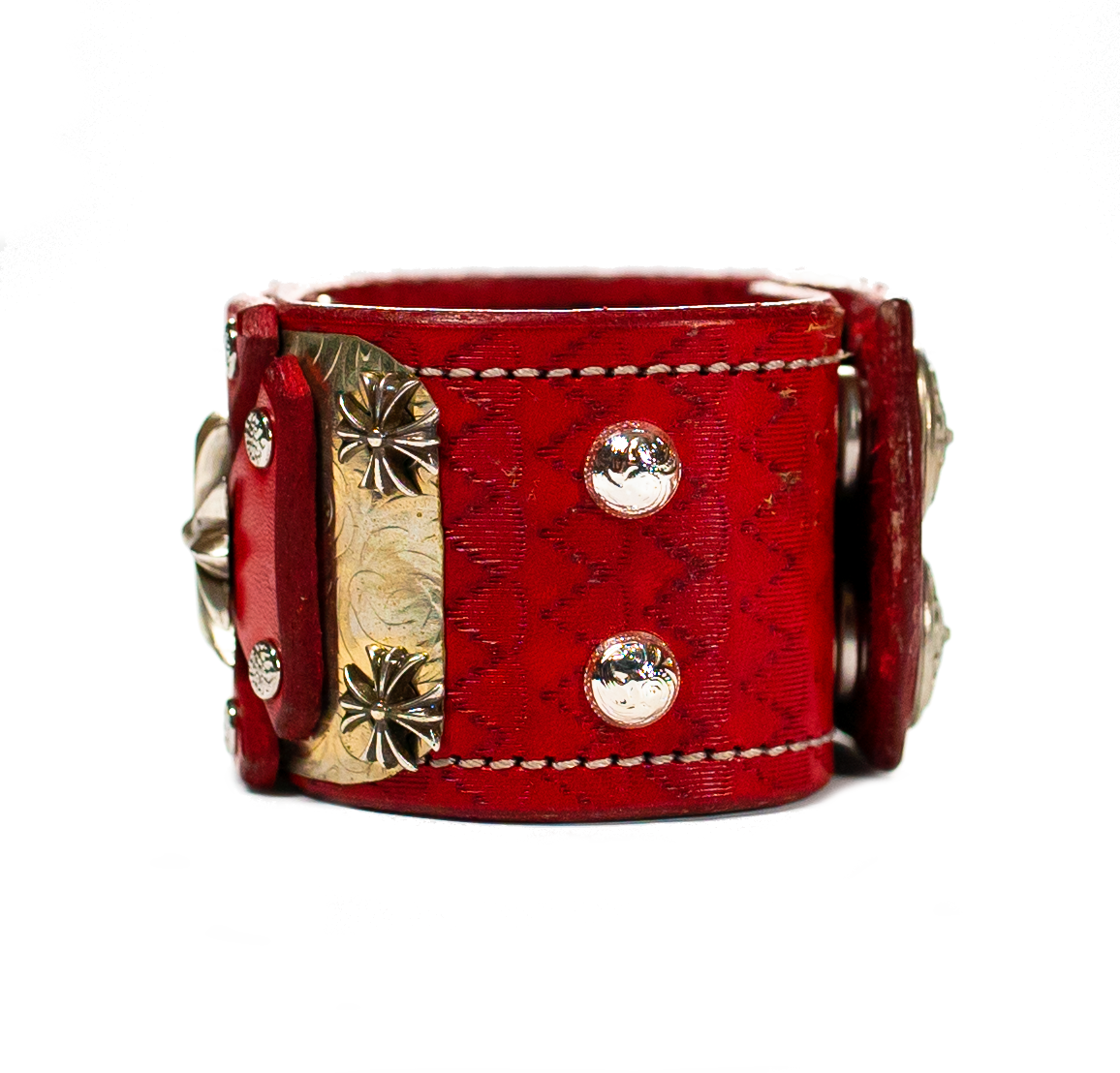 Sir Charles - Red on Red Leather Bracelet right side