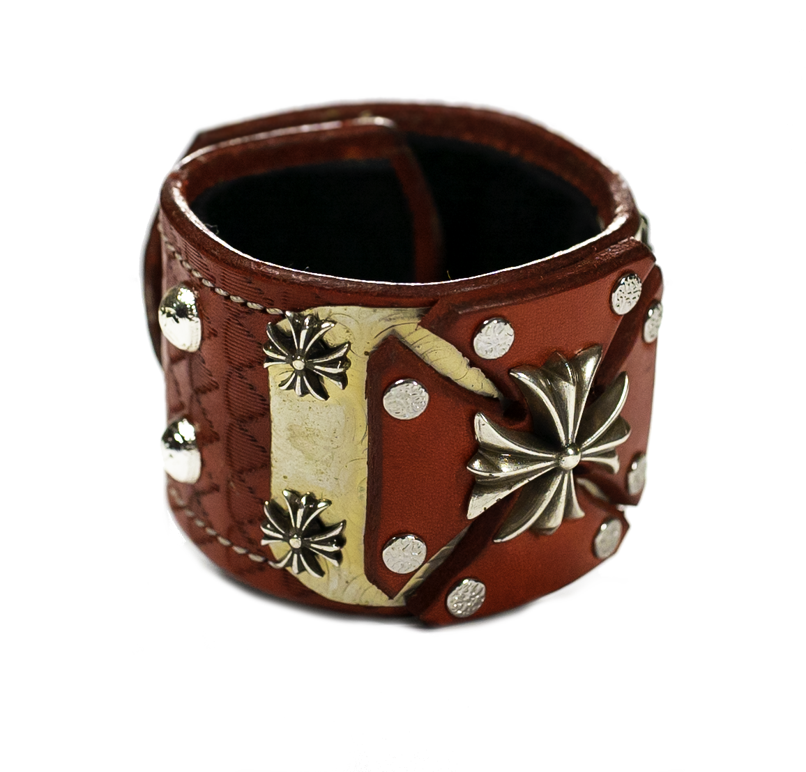 Sir Charles - Red on Red Leather Bracelet top view