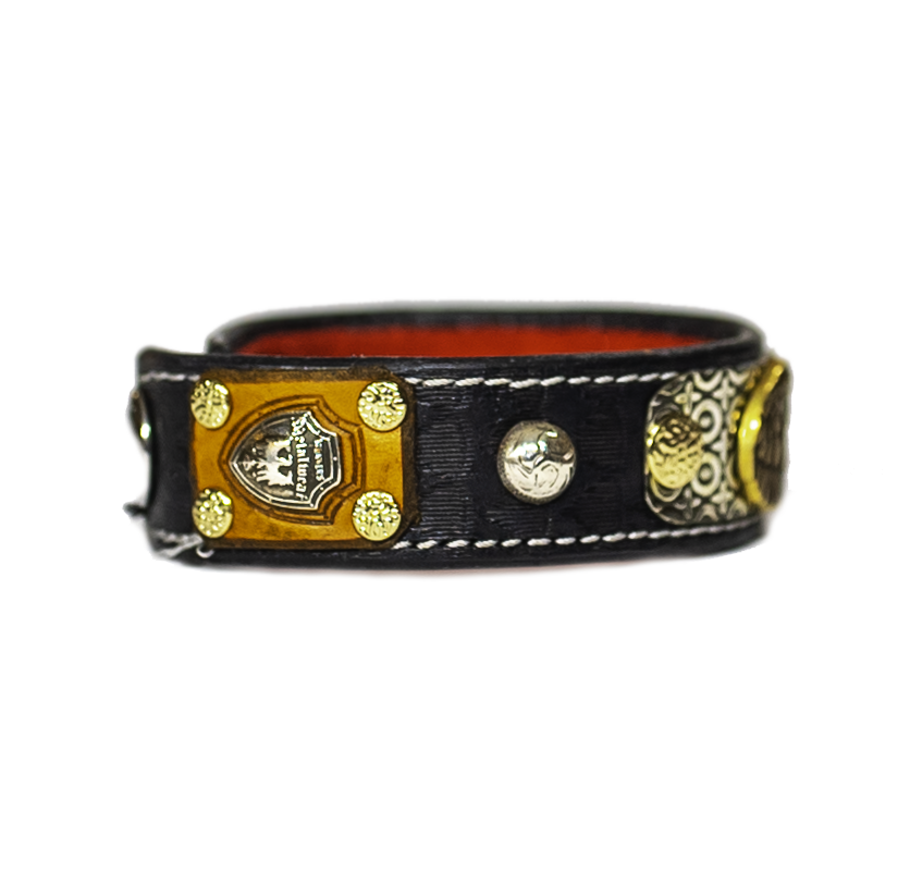 The Angel Wing Black Leather Bracelet