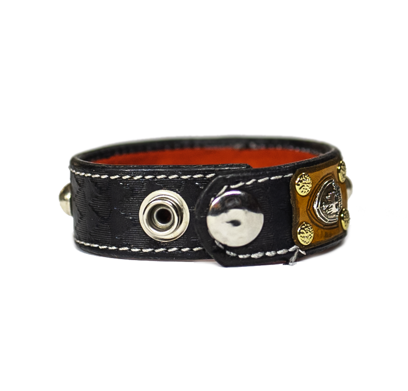 The Angel Wing Black Leather Bracelet