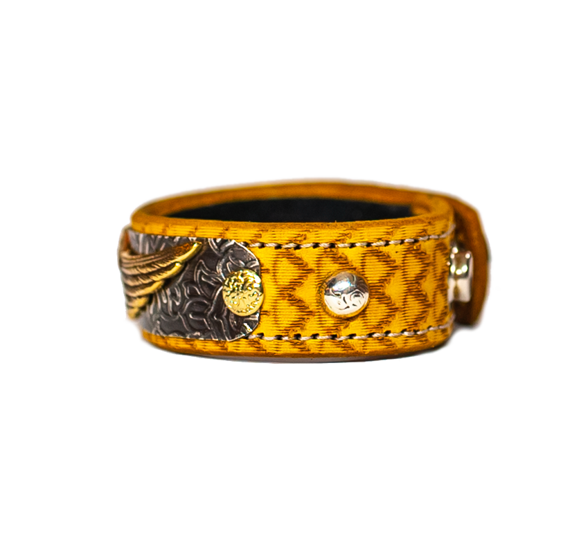 The Angel Wing Leather Bracelet left side