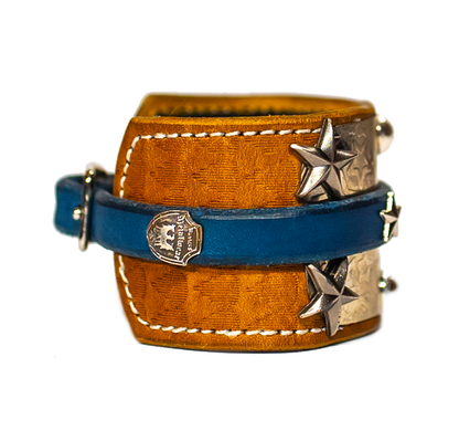 The Buckler Navy Leather Bracelet