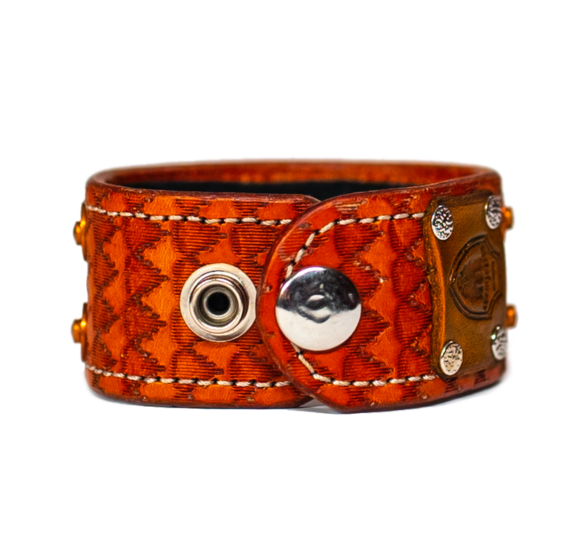 The Steed Light Brown Leather Bracelet back side