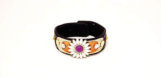 The Maiden Purple Leather bracelet front