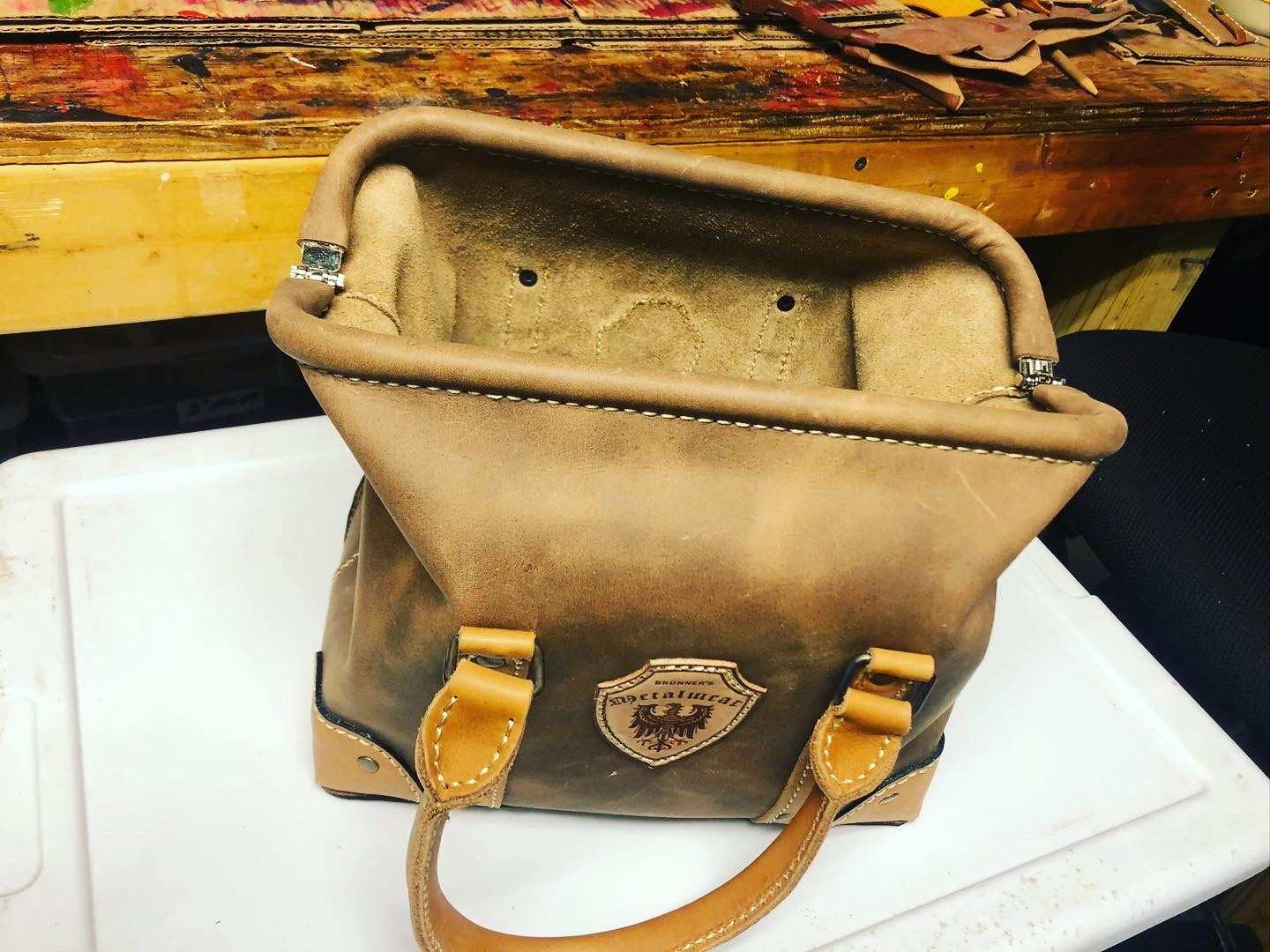 Leather Doktors Bag top view