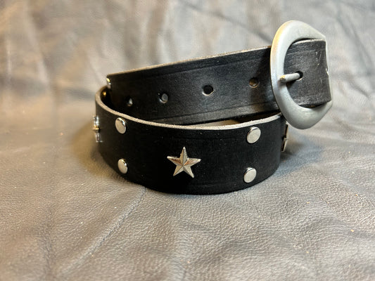 Black Leather RockStar Belt #6