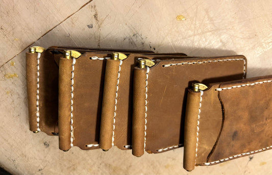 Bifold 2-4 pocket Leather Wallet front side