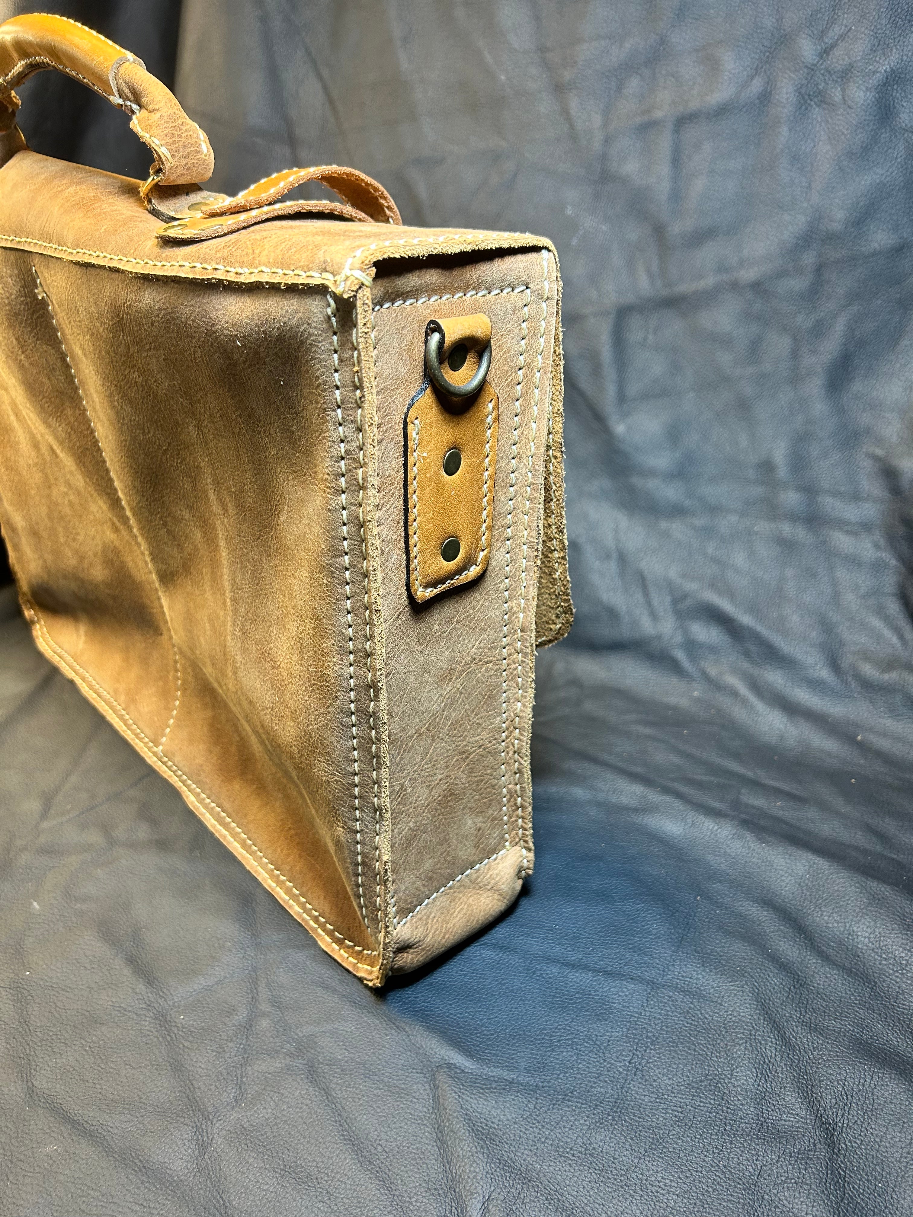 Light Tan Leather Messenger Bag Brunner s Metalwear