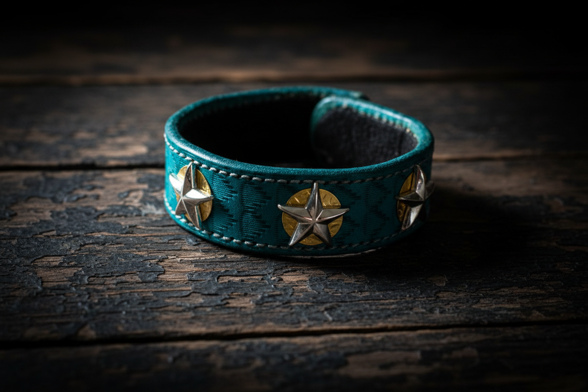 The Aristocrat Turquoise - Extra Thick White Stitching