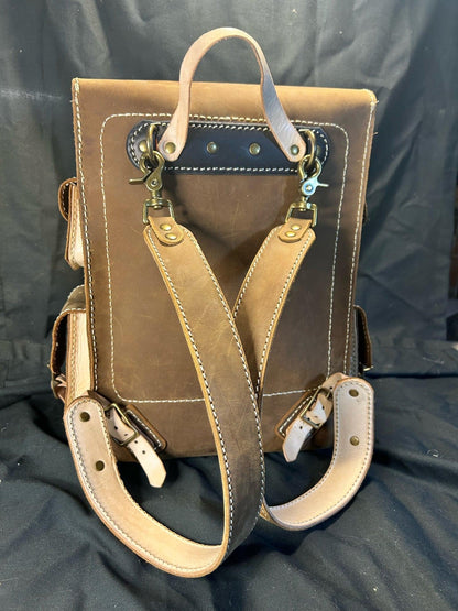 Leather Explorer Backpack back side