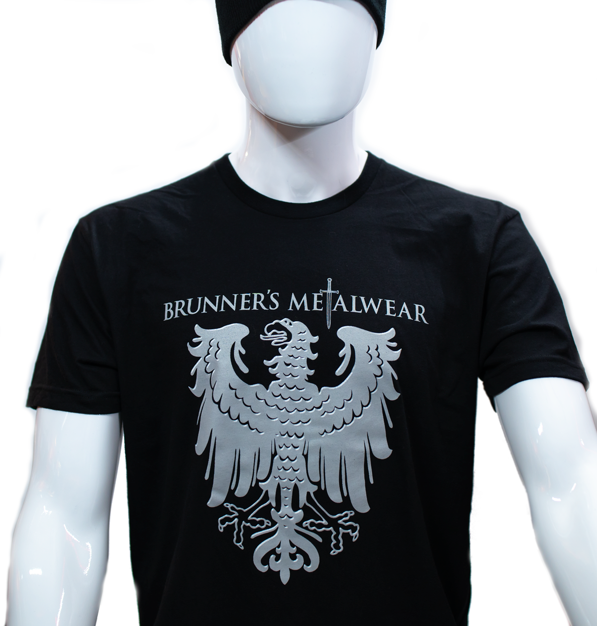 Brunners Metalwear Silver Bird Graphic T-Shirt -Front