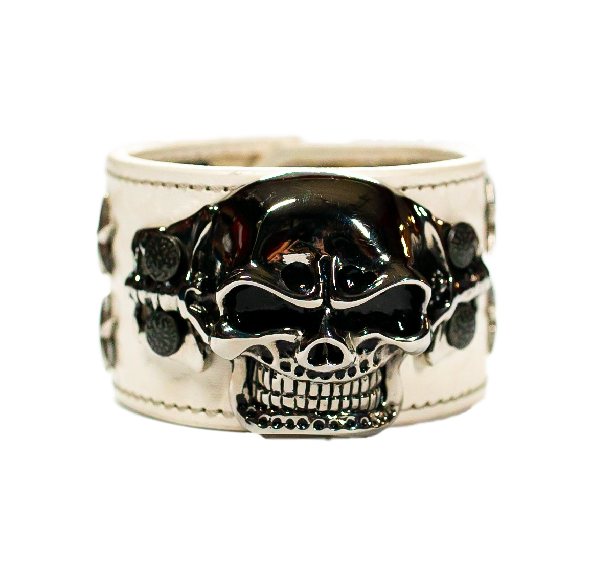 The Big Skull White Leather