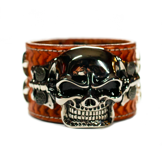 The Big Skull Light Brown Leather