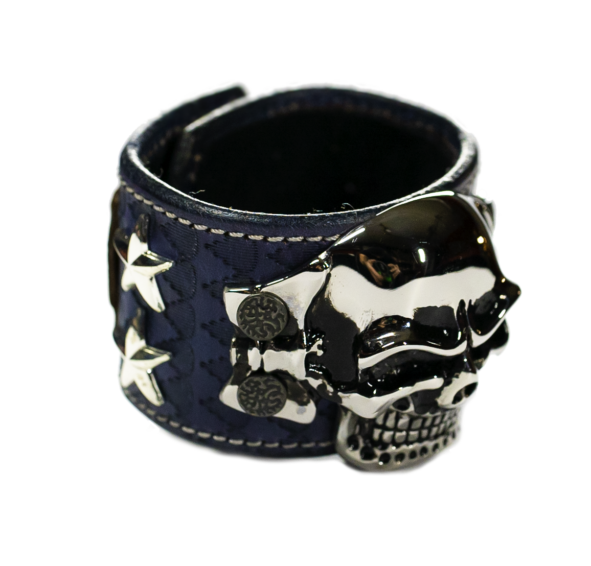 The Big Skull Navy Leather