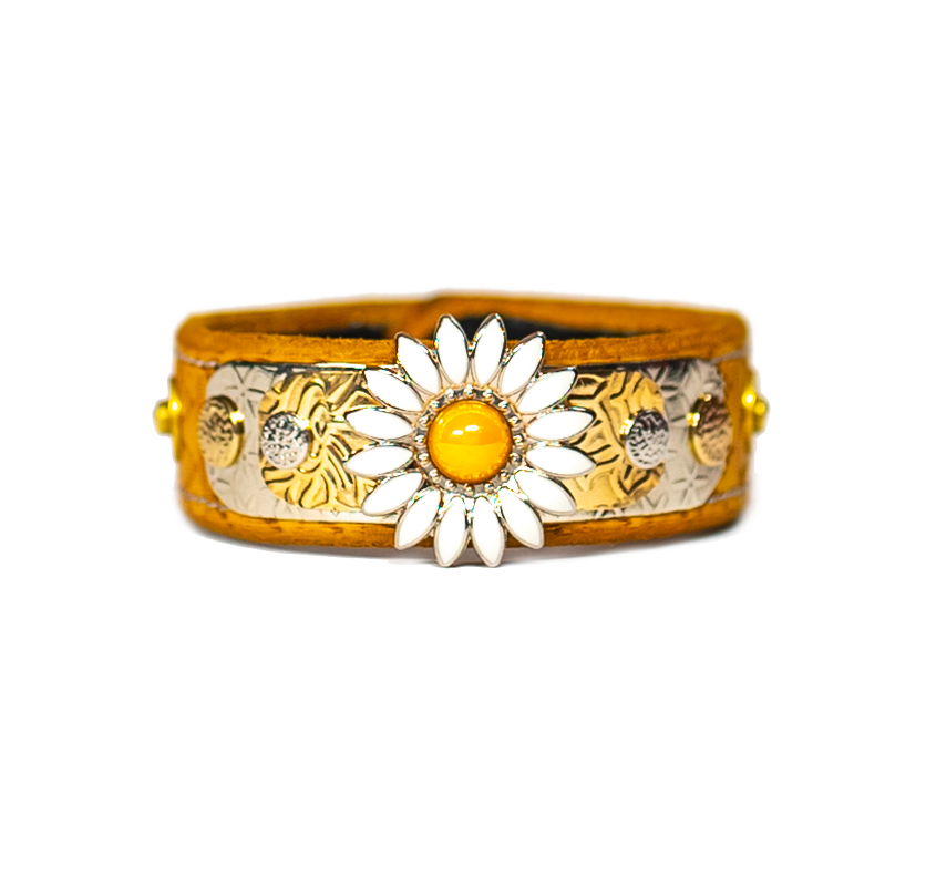 The Maiden Yellow Leather Bracelet front