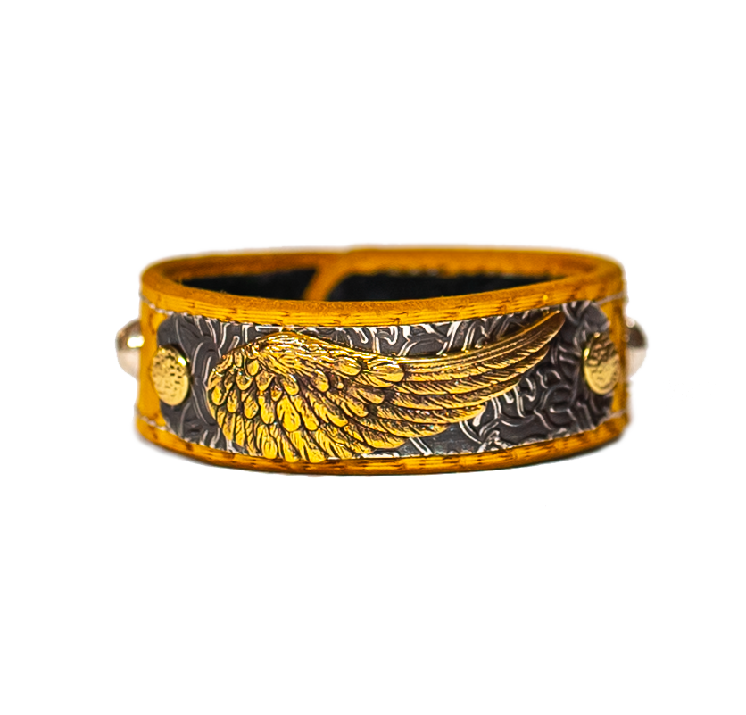 The Angel Wing Leather Bracelet front