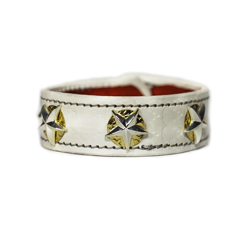 The Aristocrat White Leather Bracelet front