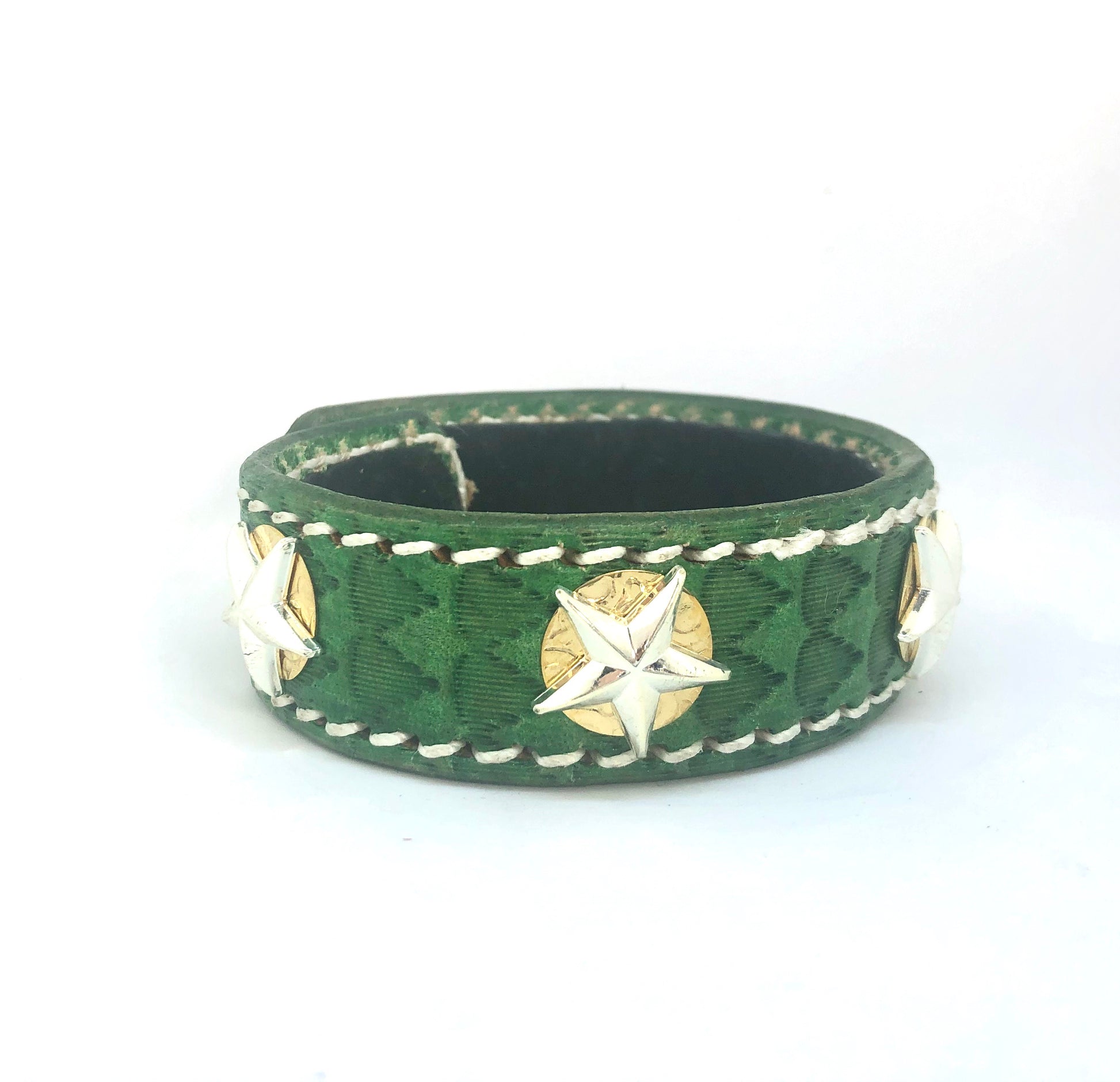 The Aristocrat Light Green Leather Bracelet front